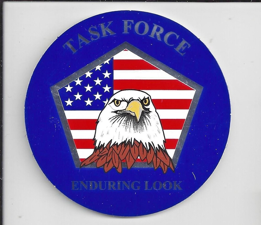 USAF STICKER DECAL ZAP TASK FORCE ENDURING FREEDOM   3"                   J
