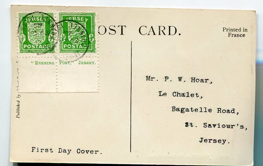 Channel Islands Jersey 1Br PRINT DATE on DOCUMENT (A9294)