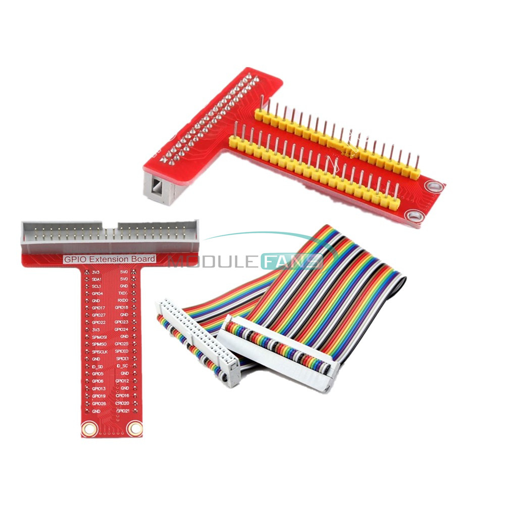 T Type GPIO Extension Board 40Pin Rainbow GPIO Cable 20cm For Raspberry Pi B+