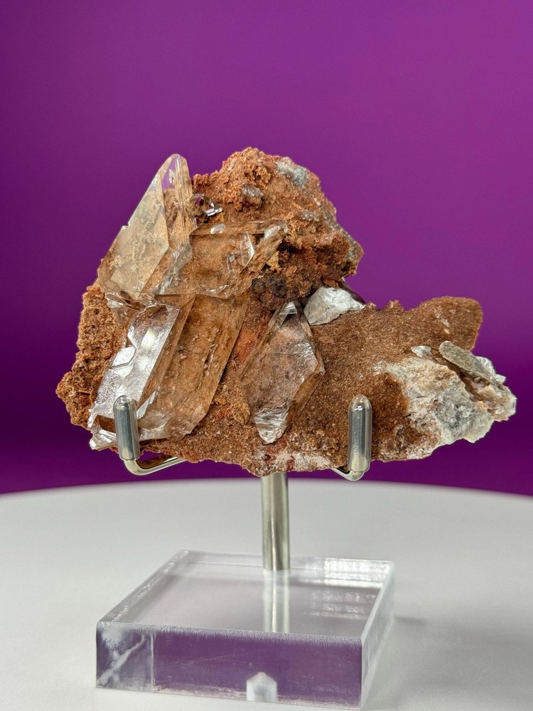 Selenite on Matrix (Bermejillo, Durango, Mexico) (Includes Silver Stand)