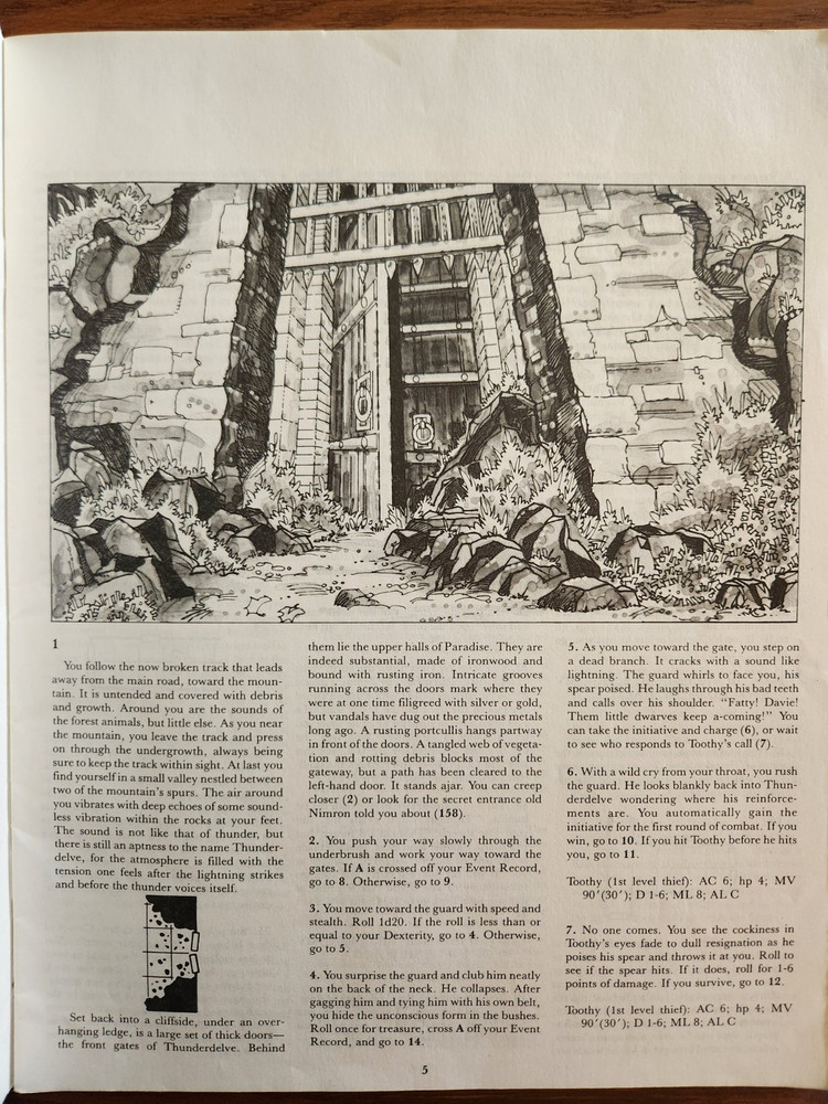 XS2 Thunderdelve Mountain module adventure D&D TSR Basic Dungeons Dragons BECMI