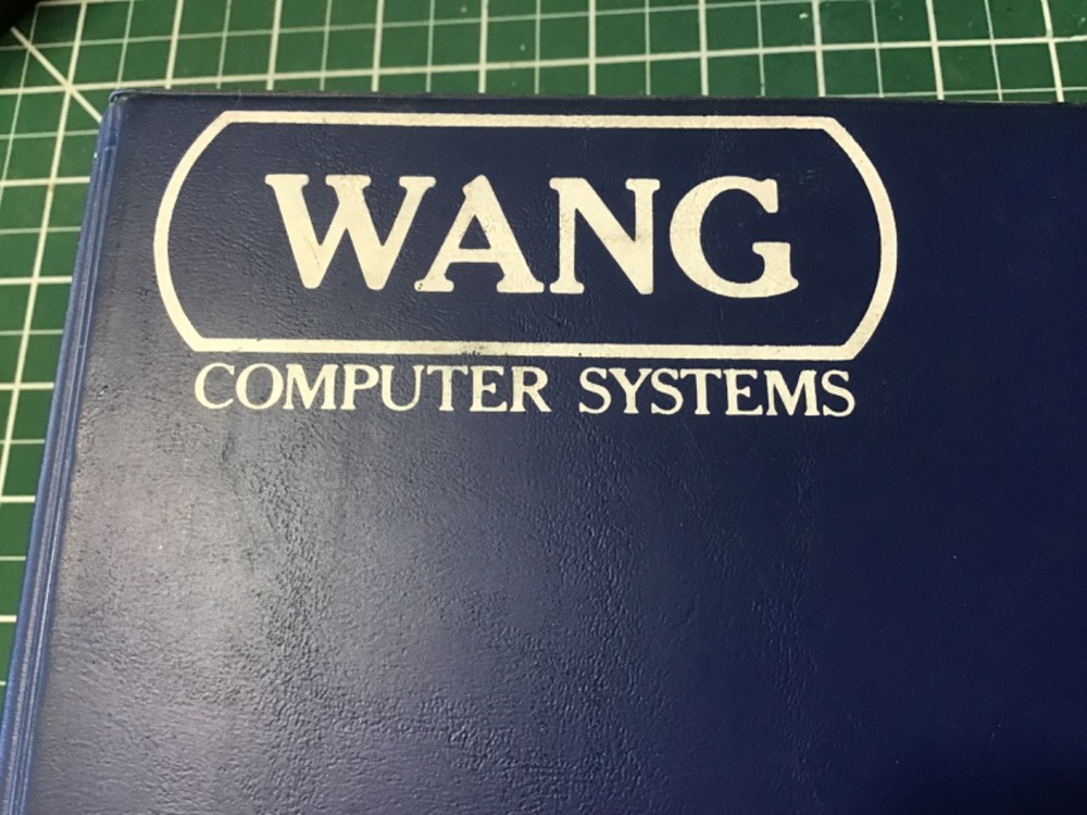 WANG 3-Ring Binder.  WANG Computers / WANG Labs.  Hard cover 3-ring BINDER.