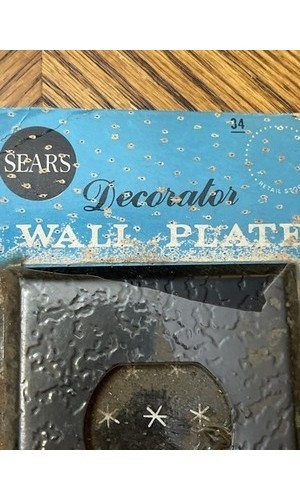 Sears Rustic Brown Wall Plate NOS 80s Decorator NIP