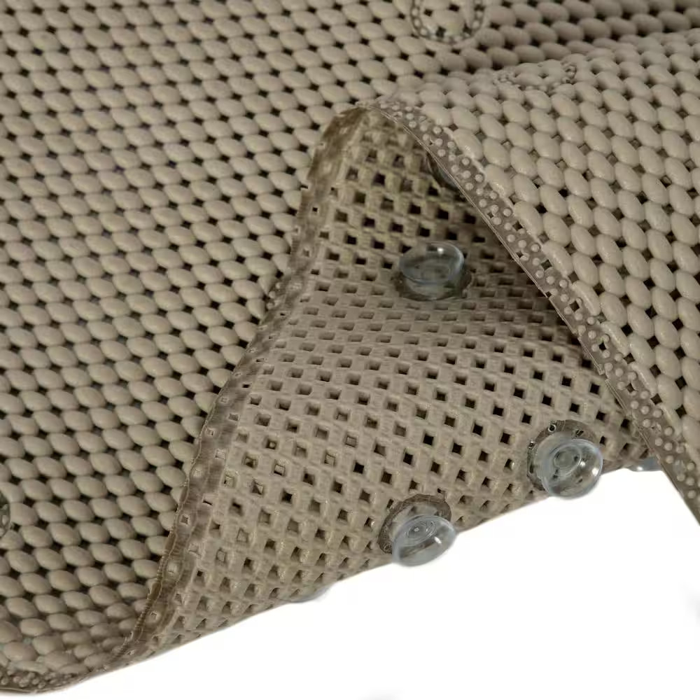 17 In. X 36 In. Gray PVC Foam Bathtub Mat Non-Slip Shower and Bath Mats