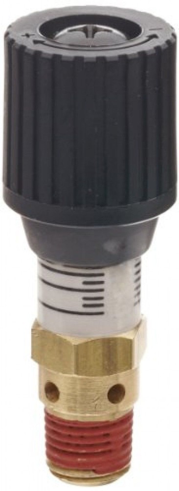 Control Devices 1/4" Brass Variable Pressure Relief Valve 0-100 psi Adjustable