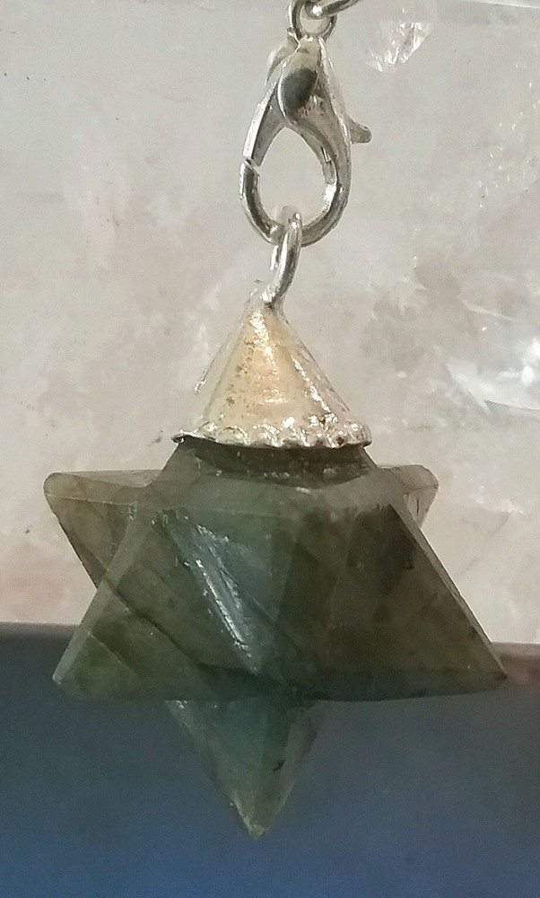 2 LABRADORITE DOWSING PENDULUM, Labradorite SPINNING MERKABA Dowsing Pendulum
