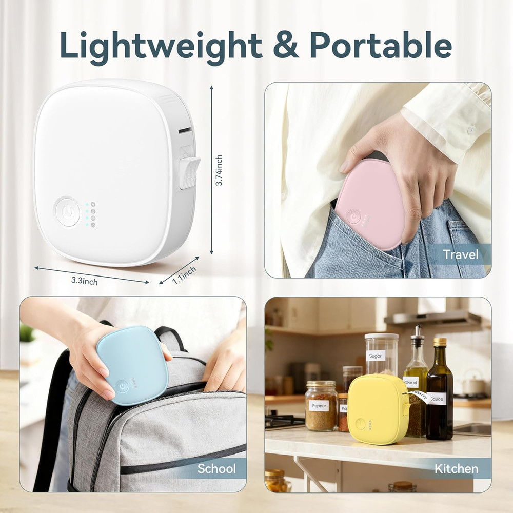 Mini Label Maker Machine with Tape AH-P05, Portable Bluetooth Mini Label Printer