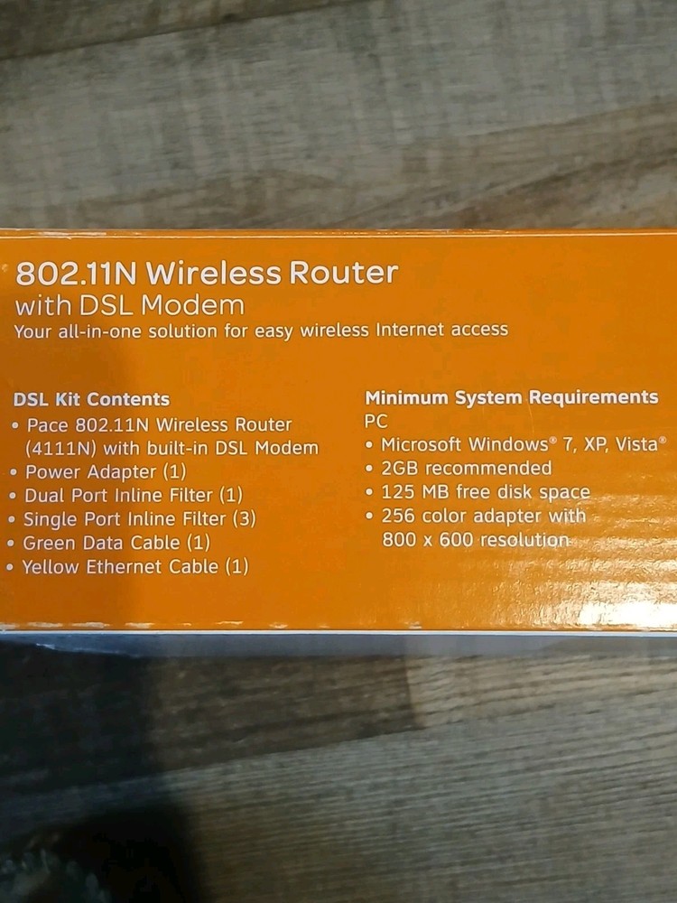 AT&T 802.11N Wireless Router W/ DSL Modem