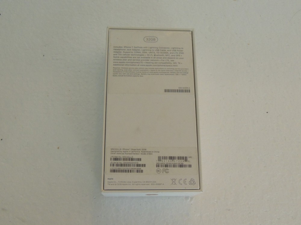 RETAIL BOX - Apple iPhone 7 - 32GB / Rose Gold - Empty Box