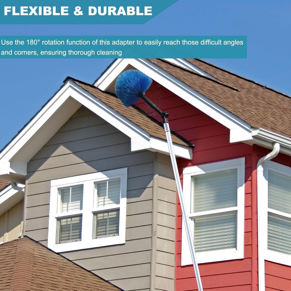 Rotatable Joint Angle Adaptor for Telescoping Extension Pole, Versatile Black