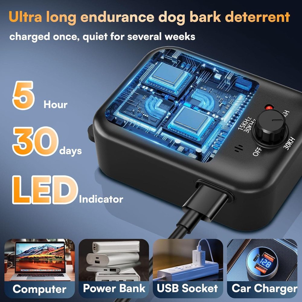 Anti Barking Devices, Auto Barking Control Devices with 3 Modes, Rechargeable Ul