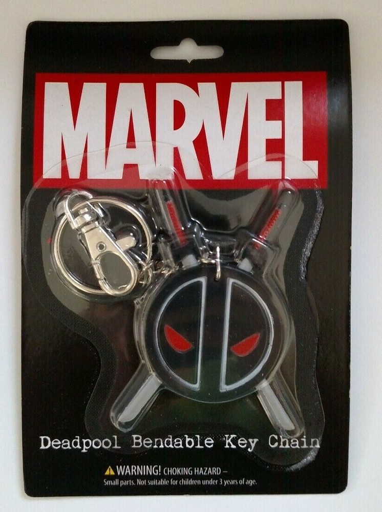 Deadpool Logo with Swords Keychain