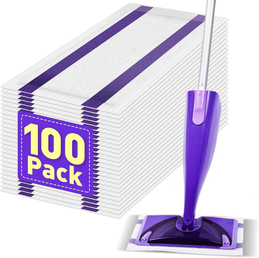 Convenient Disposable Mop Pads, 100 Pack