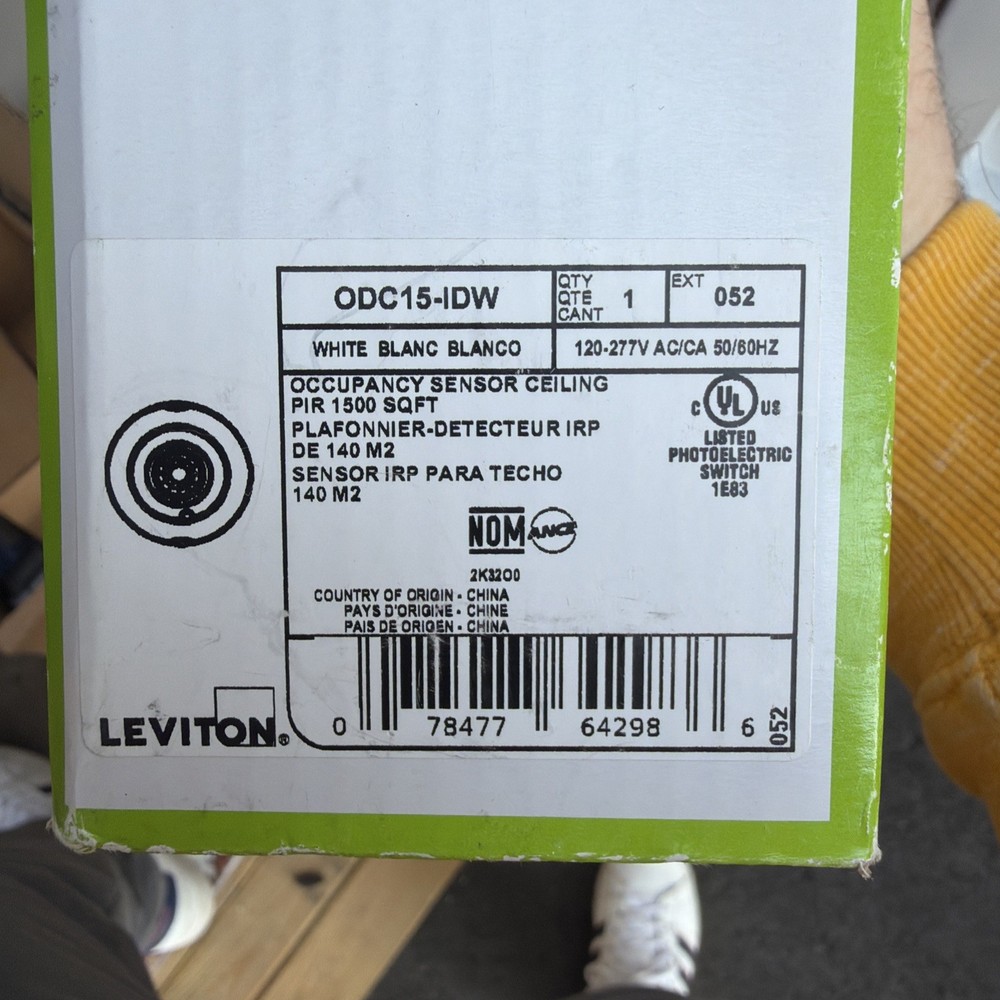 NEW LEVITON ODC15-IDW WHITE CEILING SENSOR FIRE ALARM