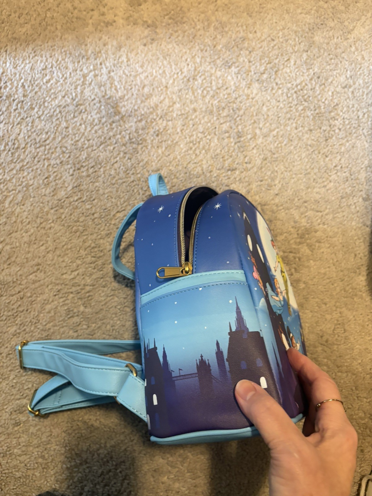 Loungefly Disney Peter Pan Mini Backpack Blue Light Multicolor