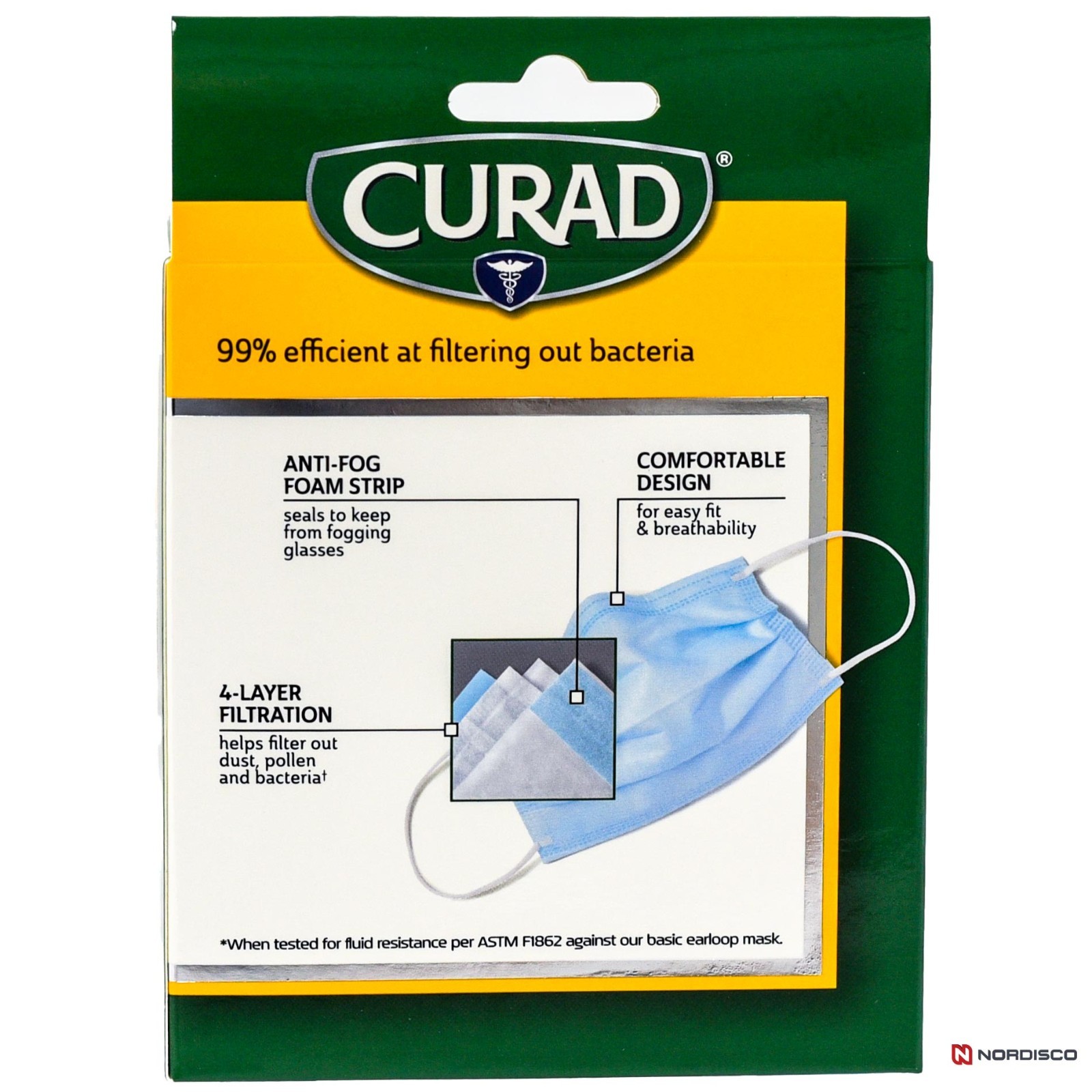 Curad CUR812SV1 Germ Shield Maximum Barrier Facemask, Box of 10