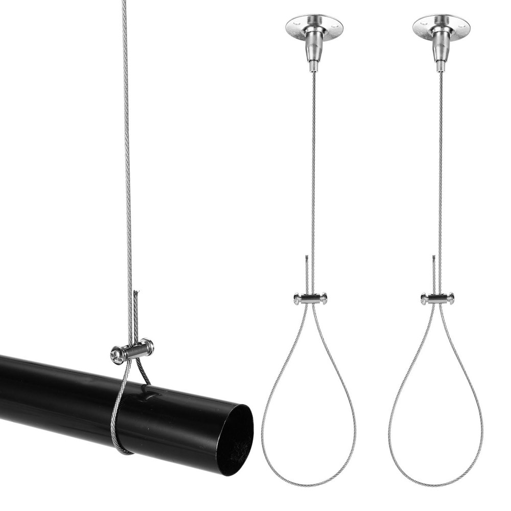 Closet Rod Ceiling Support Kit, Adjustable Wardrobe Pipe Bracket Heavy Duty B...