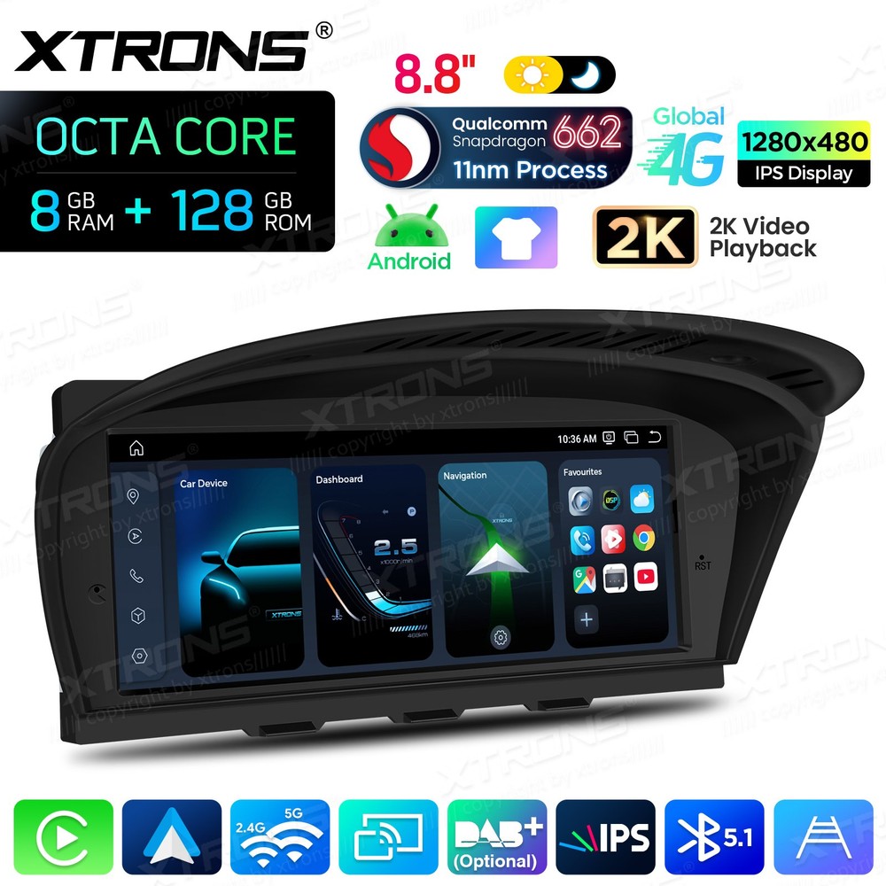 Display Screen for BMW E60/E61/E90/E91/E92/E93 CIC Android 14 8+128G CarPlay 4G