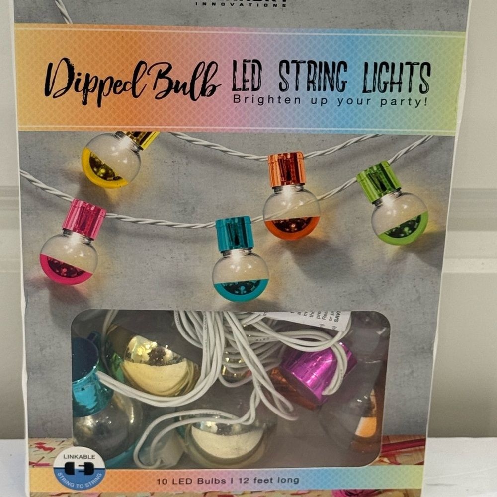 NEW MERKURY Innovations Multicolor Dipped Bulb LED String Lights