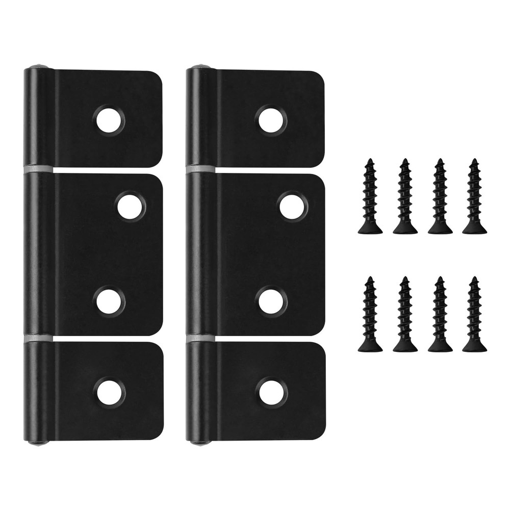 Three Leaf Non Mortised Hinge Bifold Door Butt Cabinet Black 2 Pack Screws