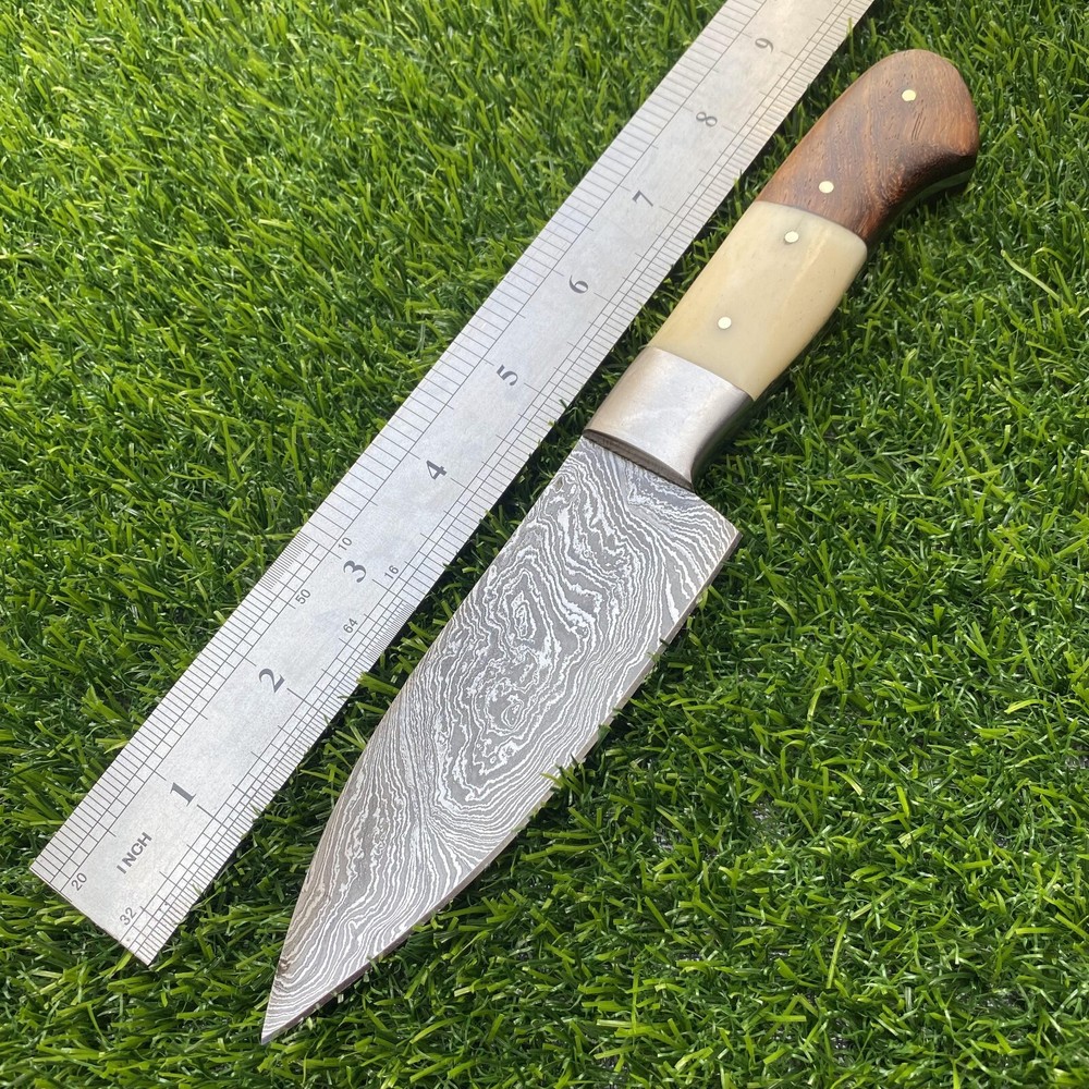 9'' Handmade Damascus Steak Knife - Premium Dining Table Cutlery Sharp Blade
