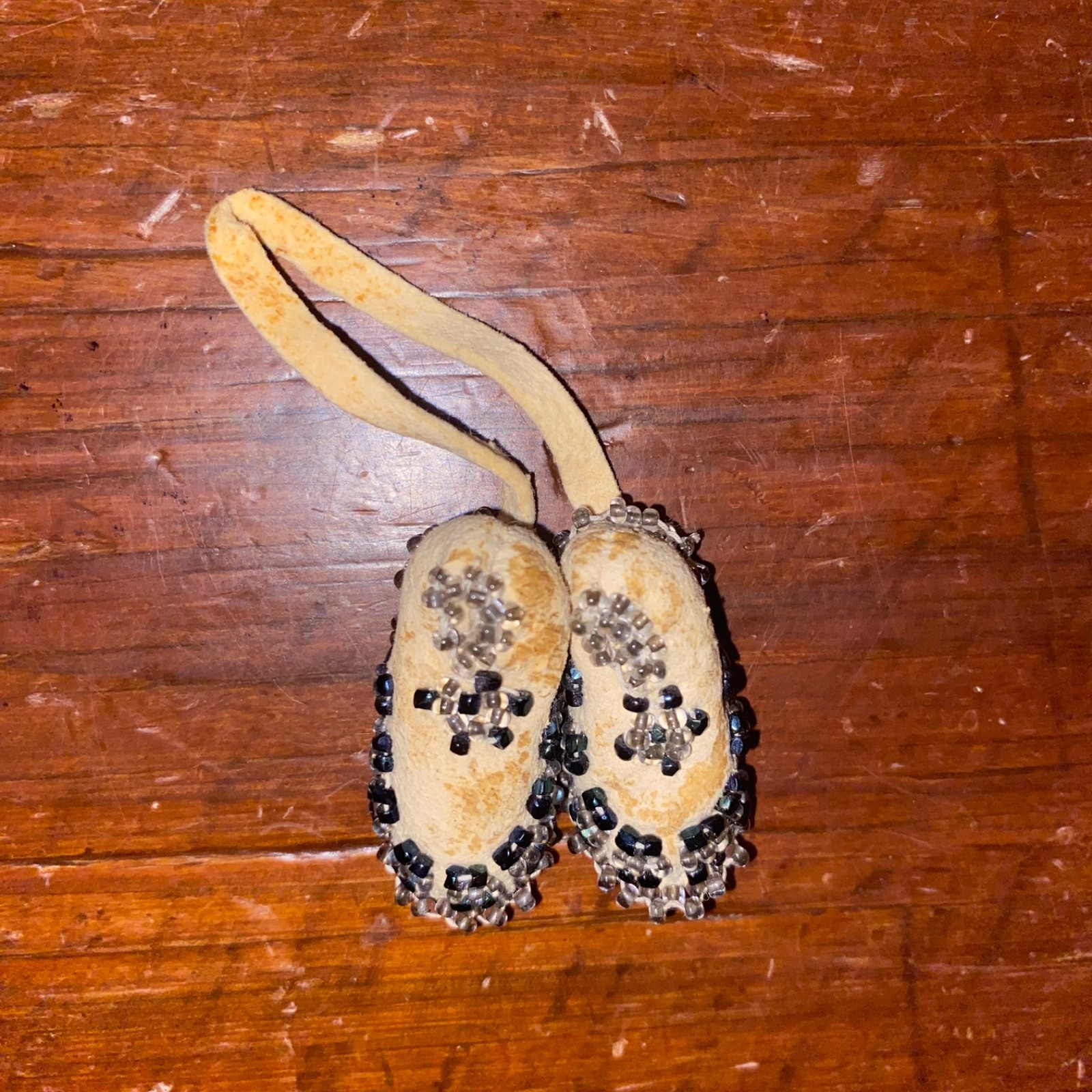 Vintage Pair of Miniature Beaded Moccasins