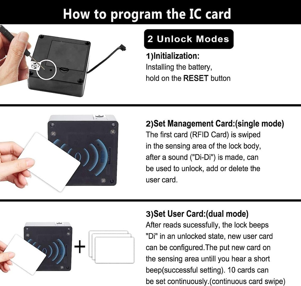 RFID Electronic Cabinet Lock, Smart NFC Drawer Locks, Hidden Card Lock for Wo...