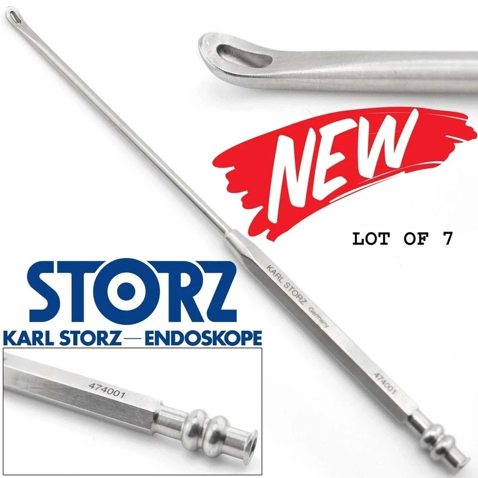 KARL STORZ 474001 Freer Suction LOT OF 7 Elevator With Stylet & Luer Lock 19 cm