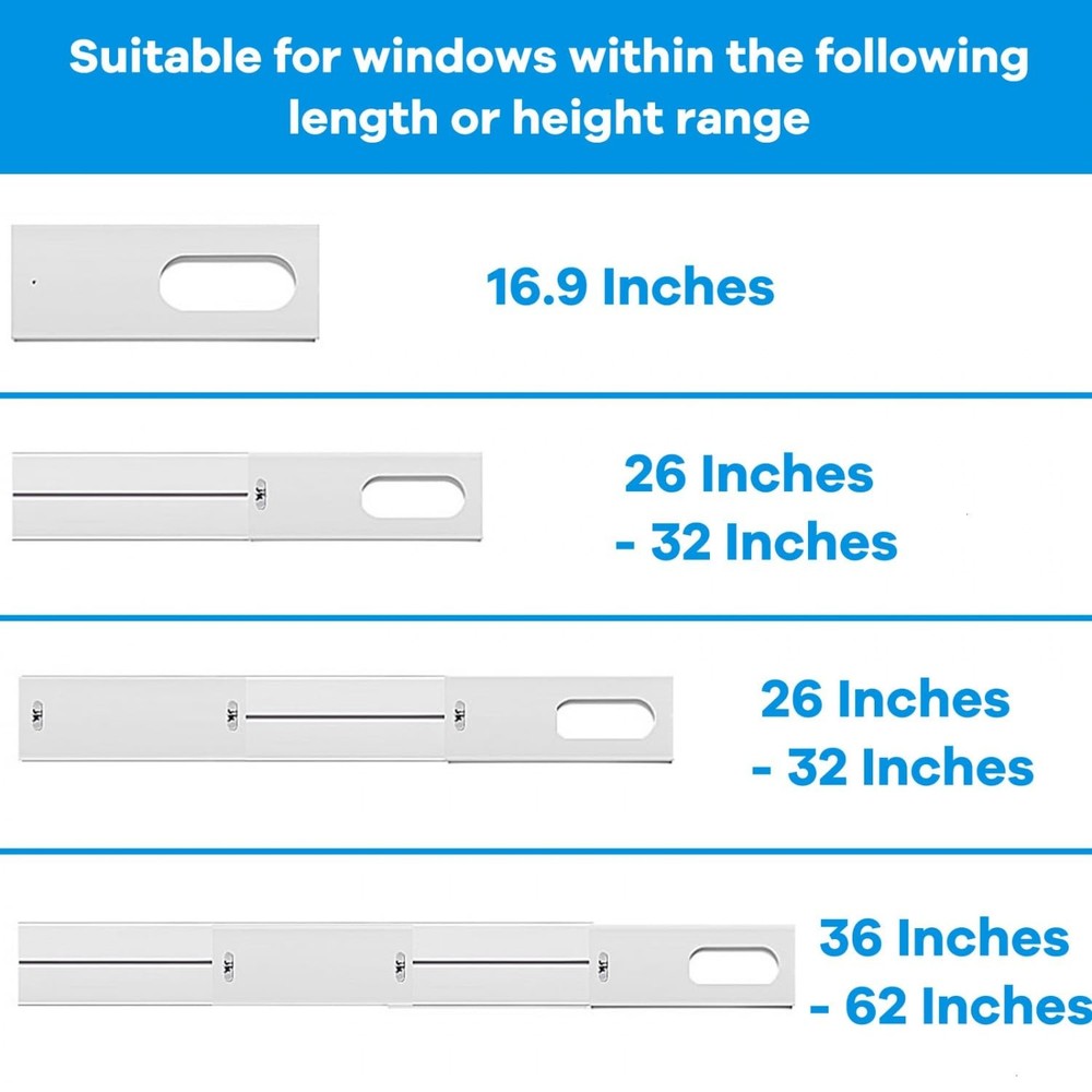 Portable Air Conditioner Window Kit with Coupler Adjustable Window Seal for A...