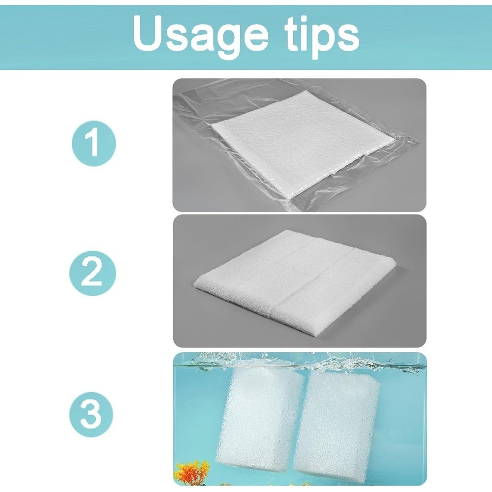 AquaClear 70 Replacement Sponge Pads 6-Pack Foam Media Inserts for Fish