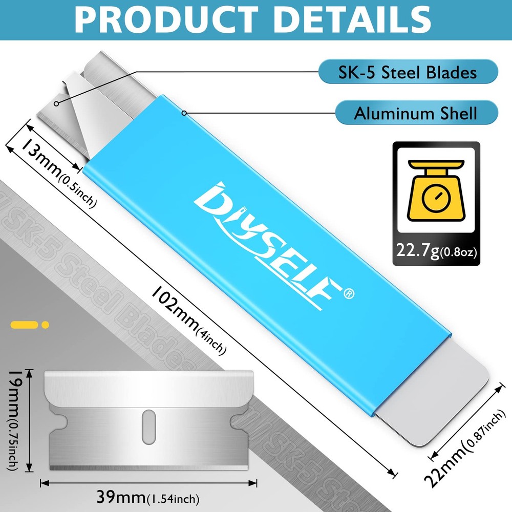 DIYSELF Box Cutters, 12 Pack Cutter Retractable, 12-Pack, Blue