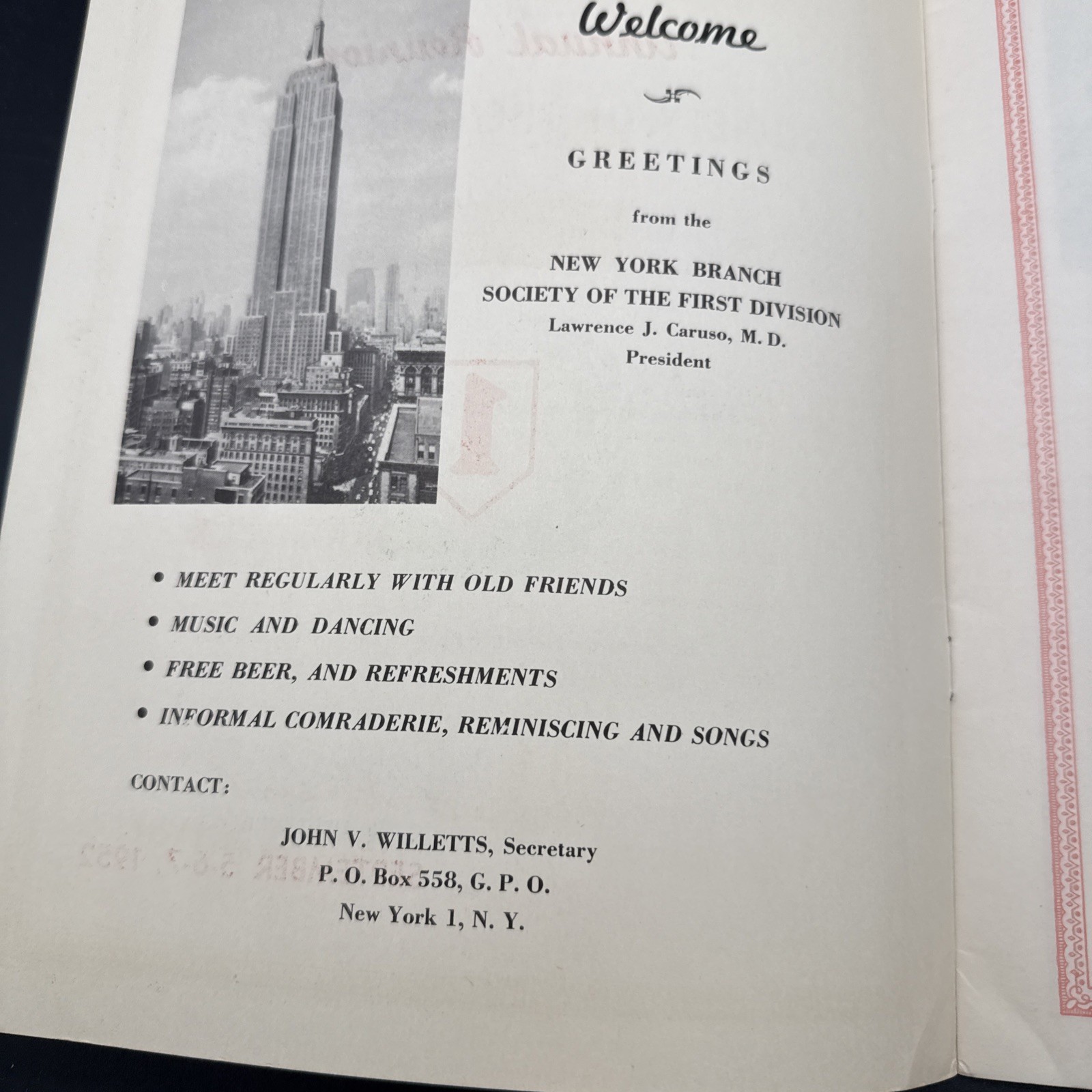 WWI 34th Annual Reunioin First 1st Infantry Division Big Red One 1952
