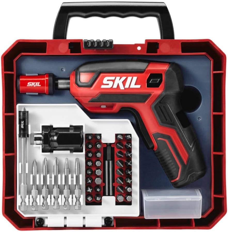 Rechargeable 4V Cordless Screwdriver Includes 9pcs Bit 1pc Bit Holder USB