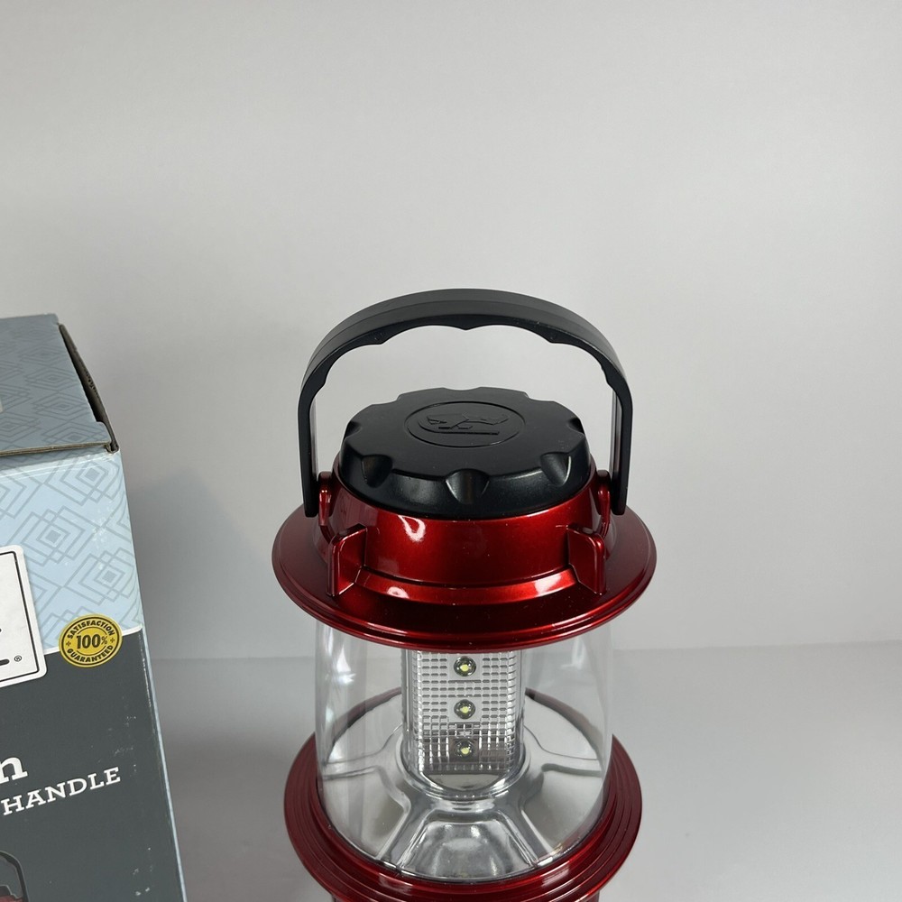 Complete Home LED Lantern Light with Carrying Handle Red Adjustable Brightness