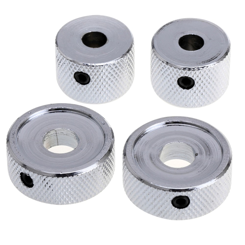 Musiclily Pro 2Pcs Chrome Universal Metal Dual Concentric Stacked Guitar Knobs