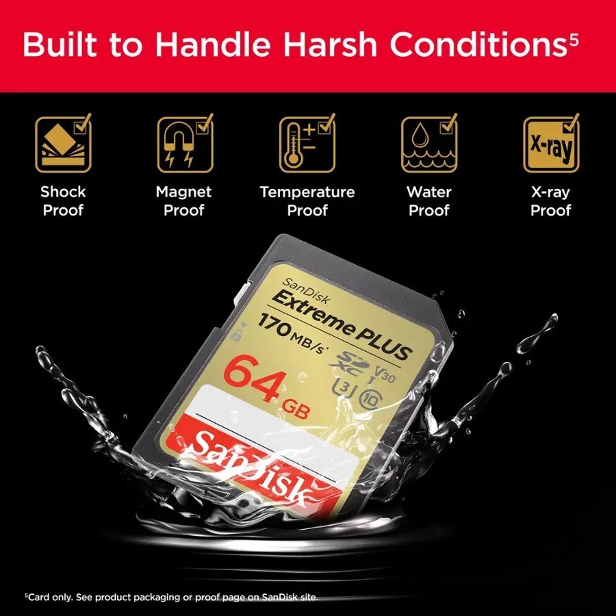 LOT 10x SanDisk SD Extreme PLUS 64GB SDXC - UHS-I U3 V30 Memory Card 170MB/s