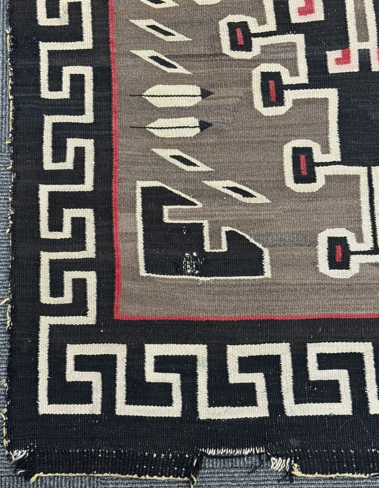 Navajo Crystal Rug ca. 1920 Size 74" L x 47" W Hand Woven Ranch Rug