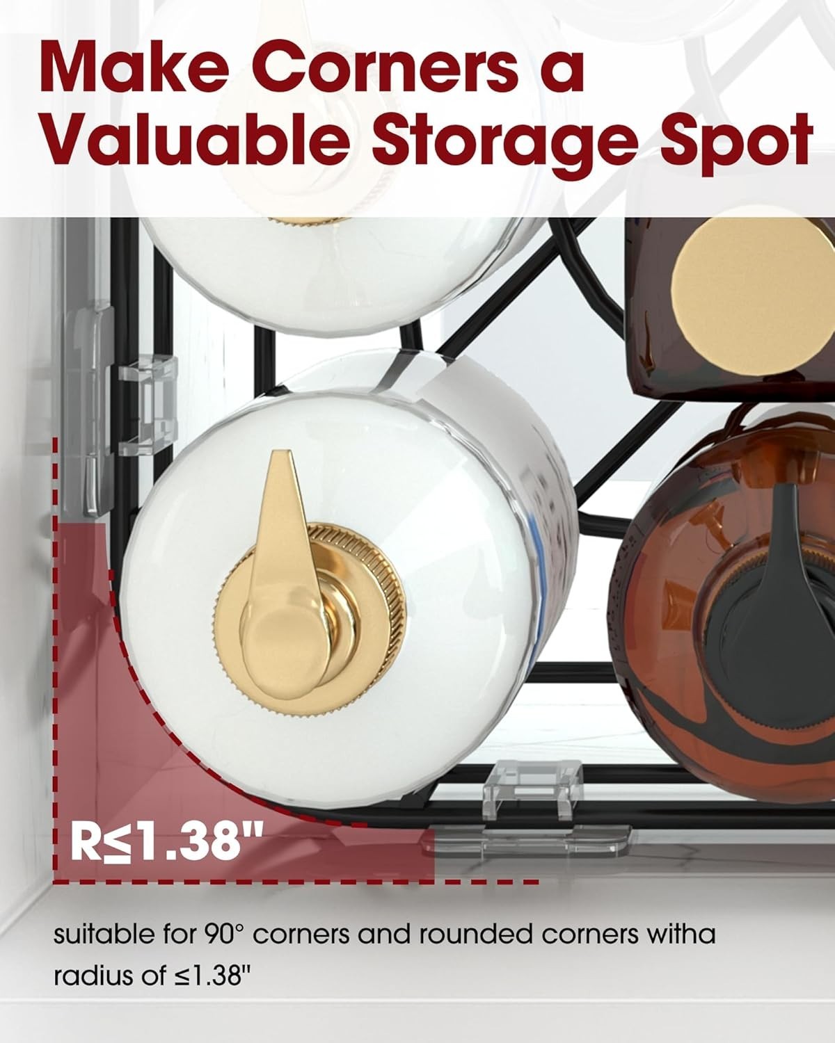 Paquete De 2 Estantes De Baño Organizadores De Ducha Para Almacenamiento NEW US.