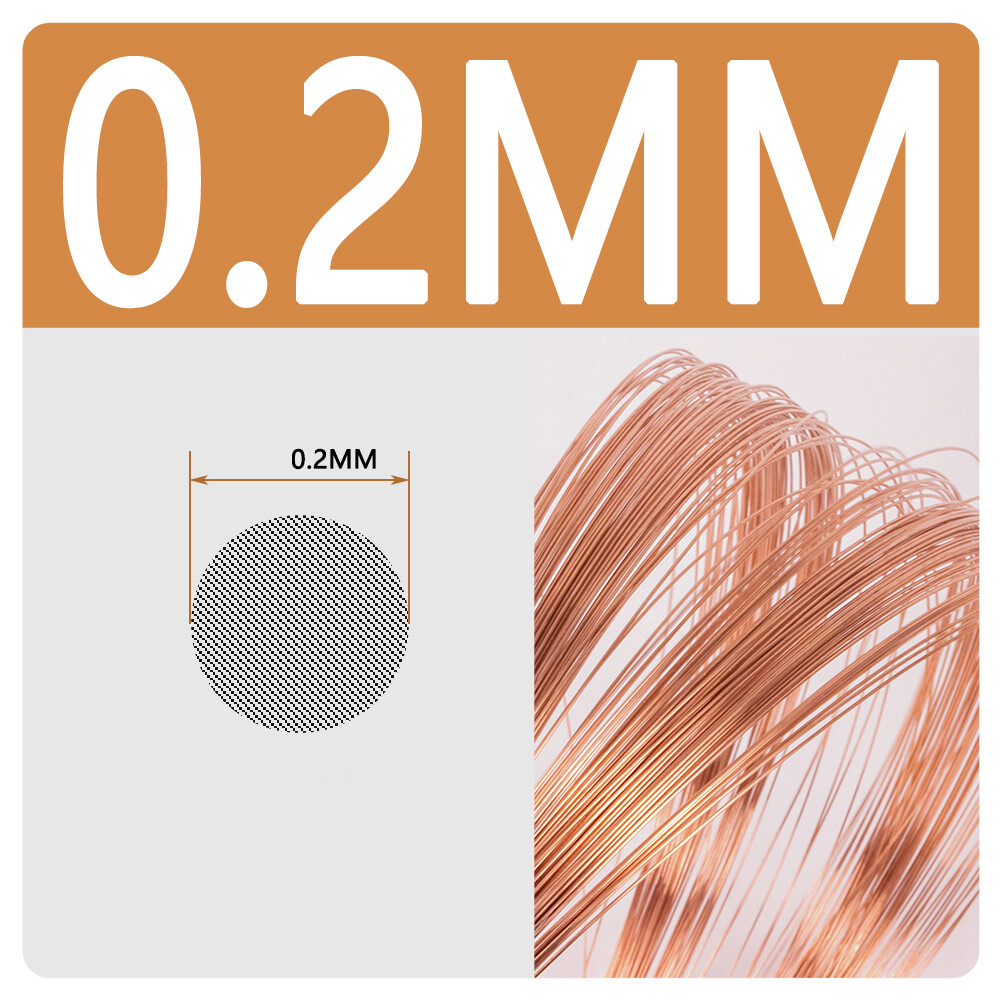 Copper Wire Round Solid Bare (non-tarnish coating) Ø 0.2mm 0.3mm 0.4mm Bis 5mm