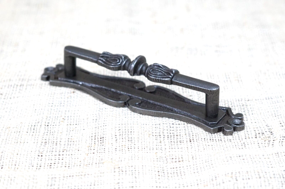 4 Handles Cabinet Pulls Door Handle Natural Iron Large Hardware Vintage Silver