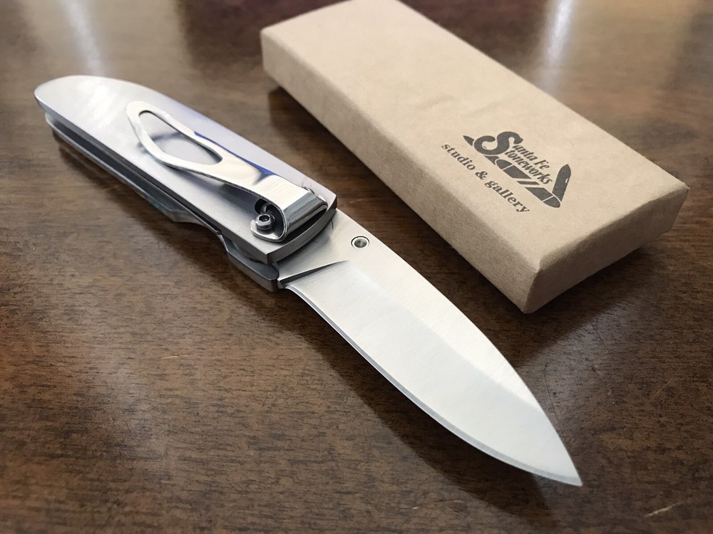 Santa Fe Stoneworks Custom Folding Knife Eagle Inlay USA