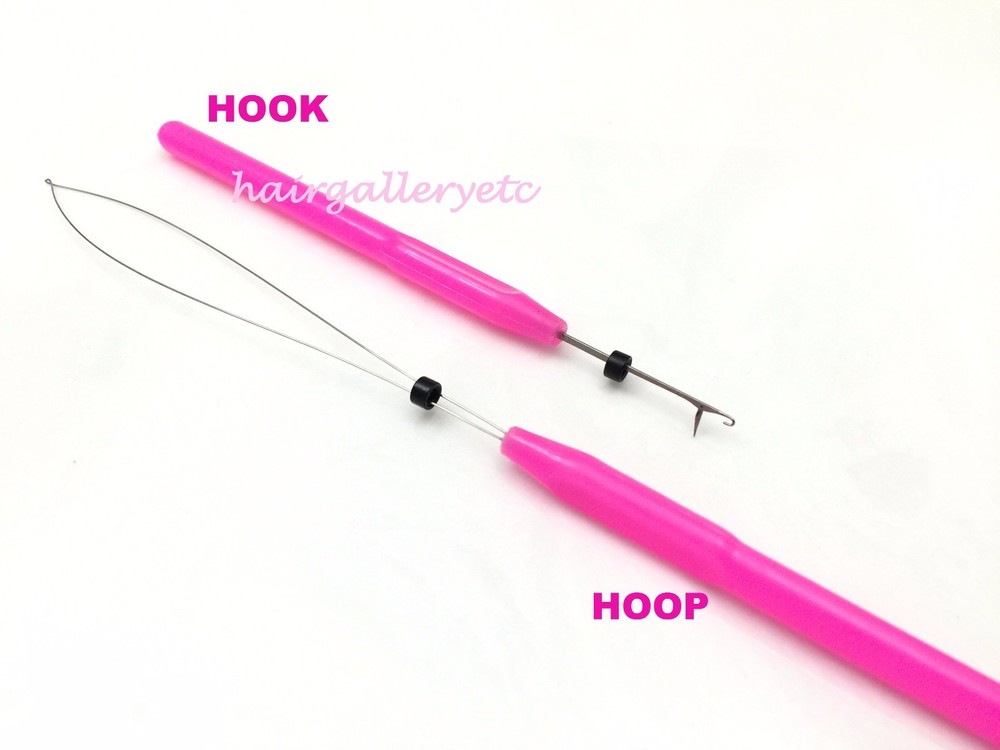 Micro Link Ring Beads Feather Hair Extension Hook Needle Loop Threader I tip