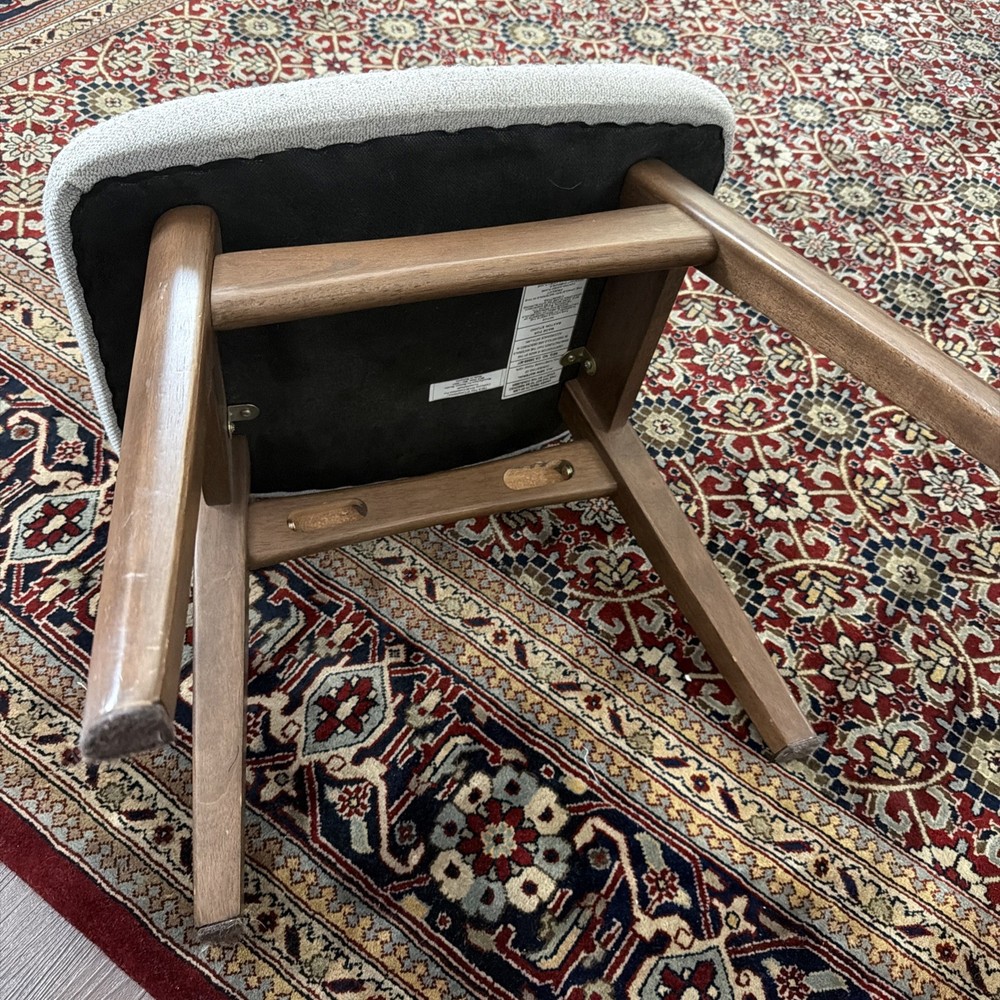 Upholstered Wood Footstool Gray/Brown - Baxton Studio