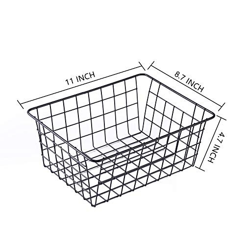 Wire Baskets for Organizing Household 4 Pack Pantry Baskets 4Pcs Medium Black