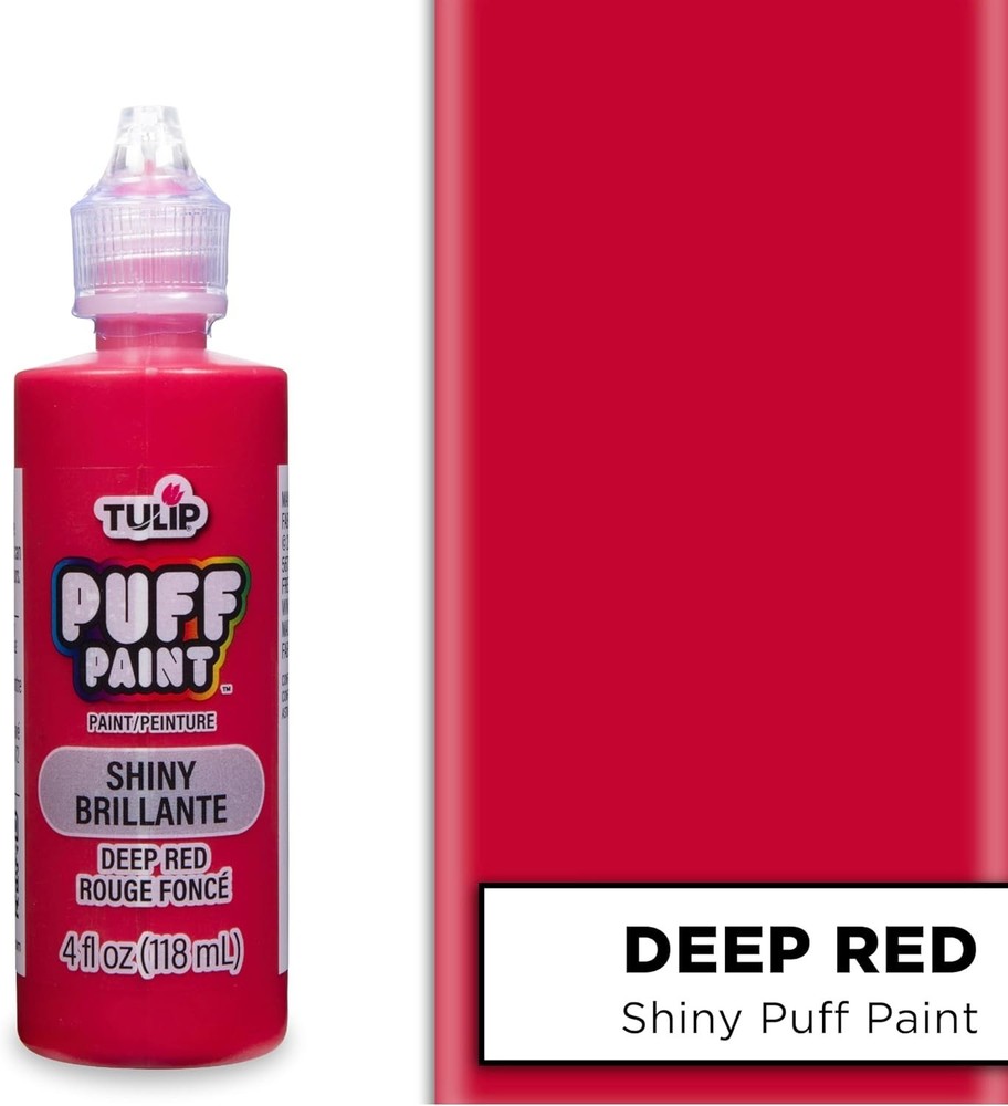 Vibrant 4oz Deep Red Fabric Paint with Precision Tip - Perfect for DIY Projects