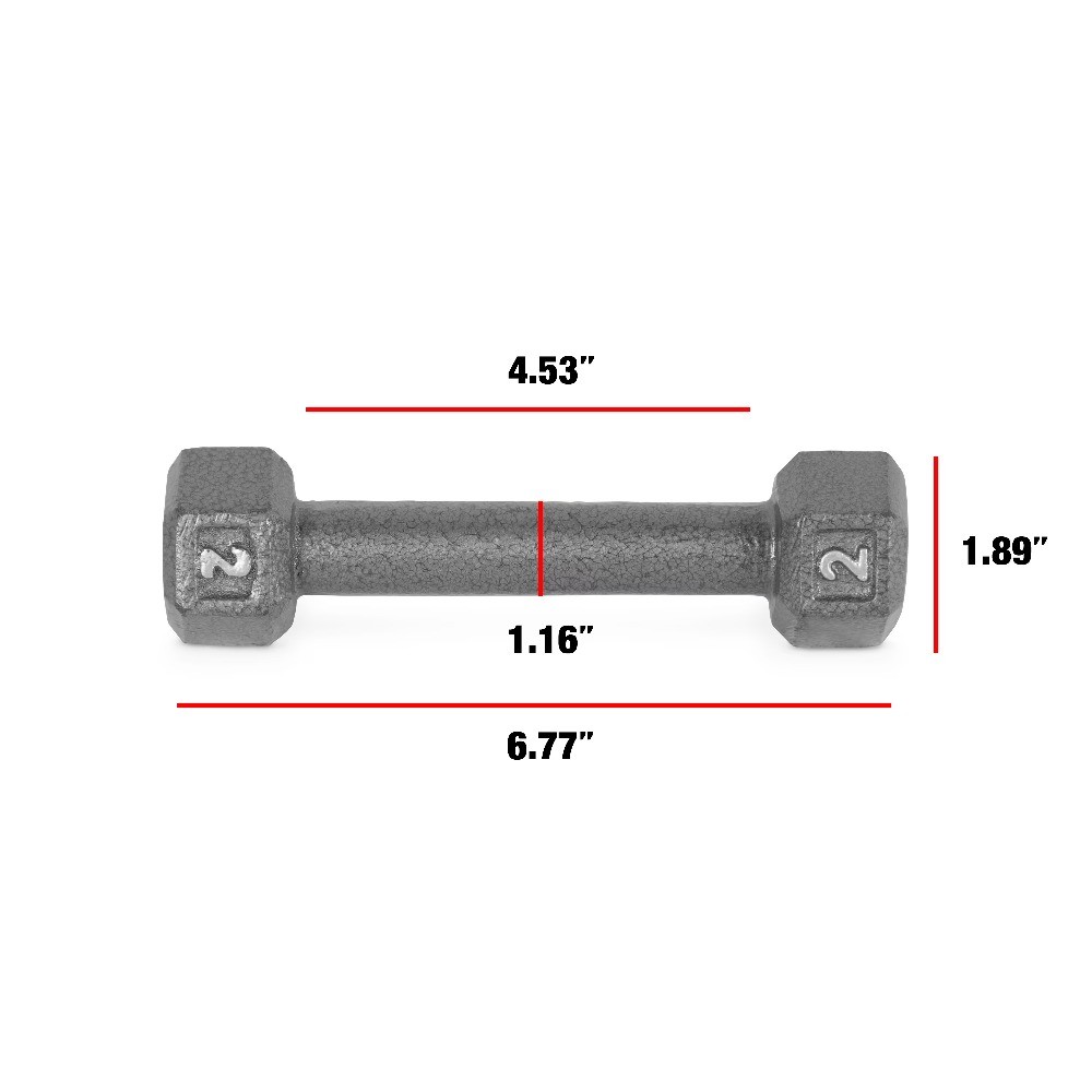 Cast Iron Dumbbell Weights, 2 Lbs. Pair