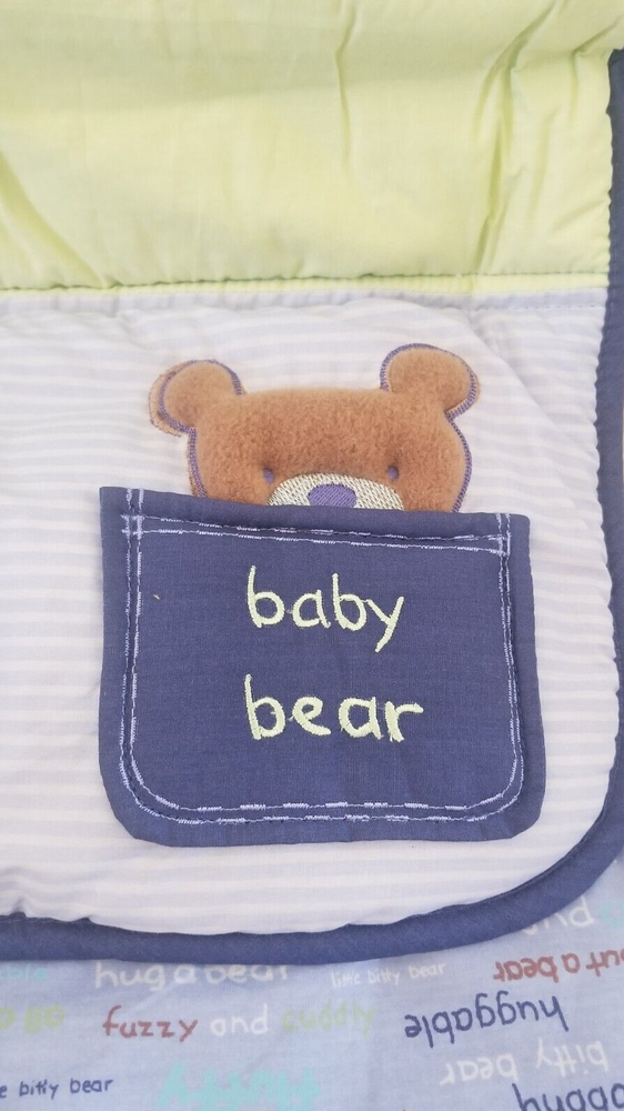 3 pc Carter's Classics Bear Baby Nursery Crib Bedding Set NIP
