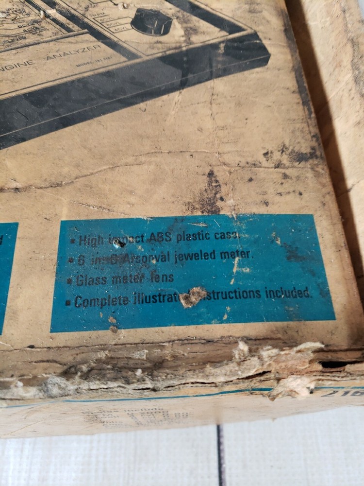 Vintage SEARS ENGINE ANALYZER Model 161-2161 Original Box 12V Ignition Systems