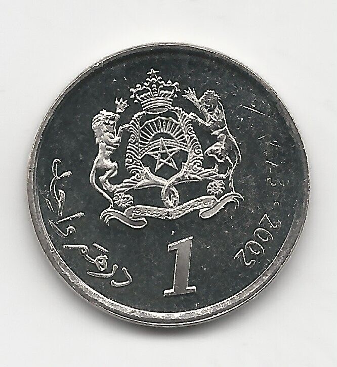Morocco Maroc 1 Dirham 2002 KM Y 117 UNC