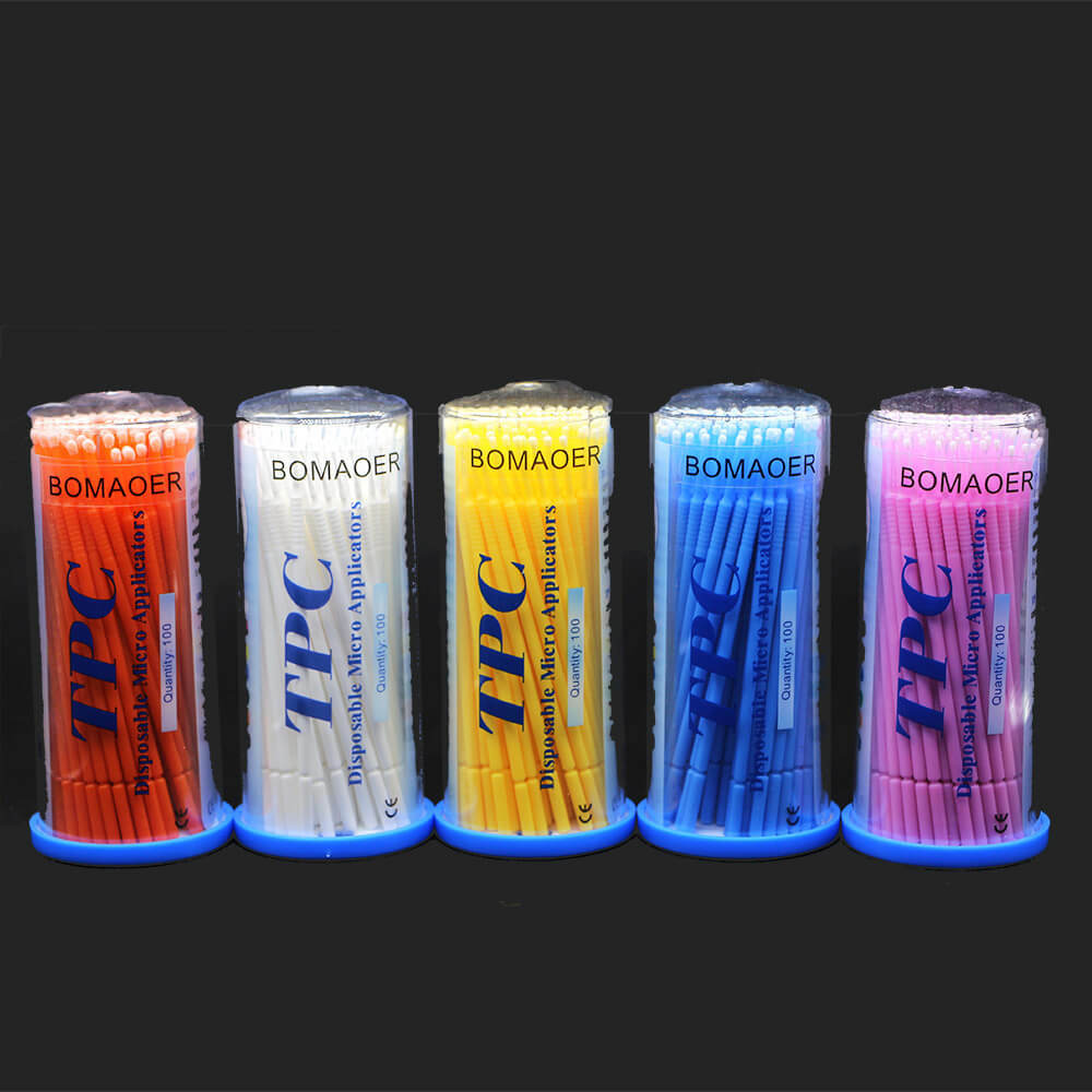 100pcs Disposable Micro Applicator Brushes, Dental Bendable Superfine Tip, White